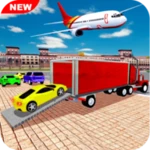 airplane car transporter game android application logo